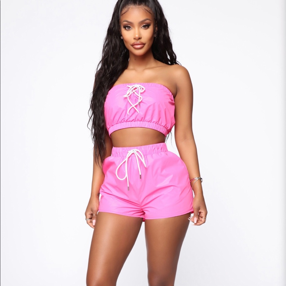 NWT! Pink matching short set